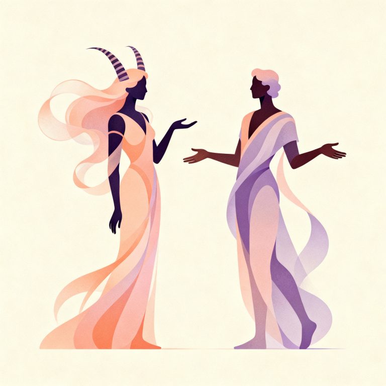 Soft editorial motif suggesting Gemini and Aquarius pairing
