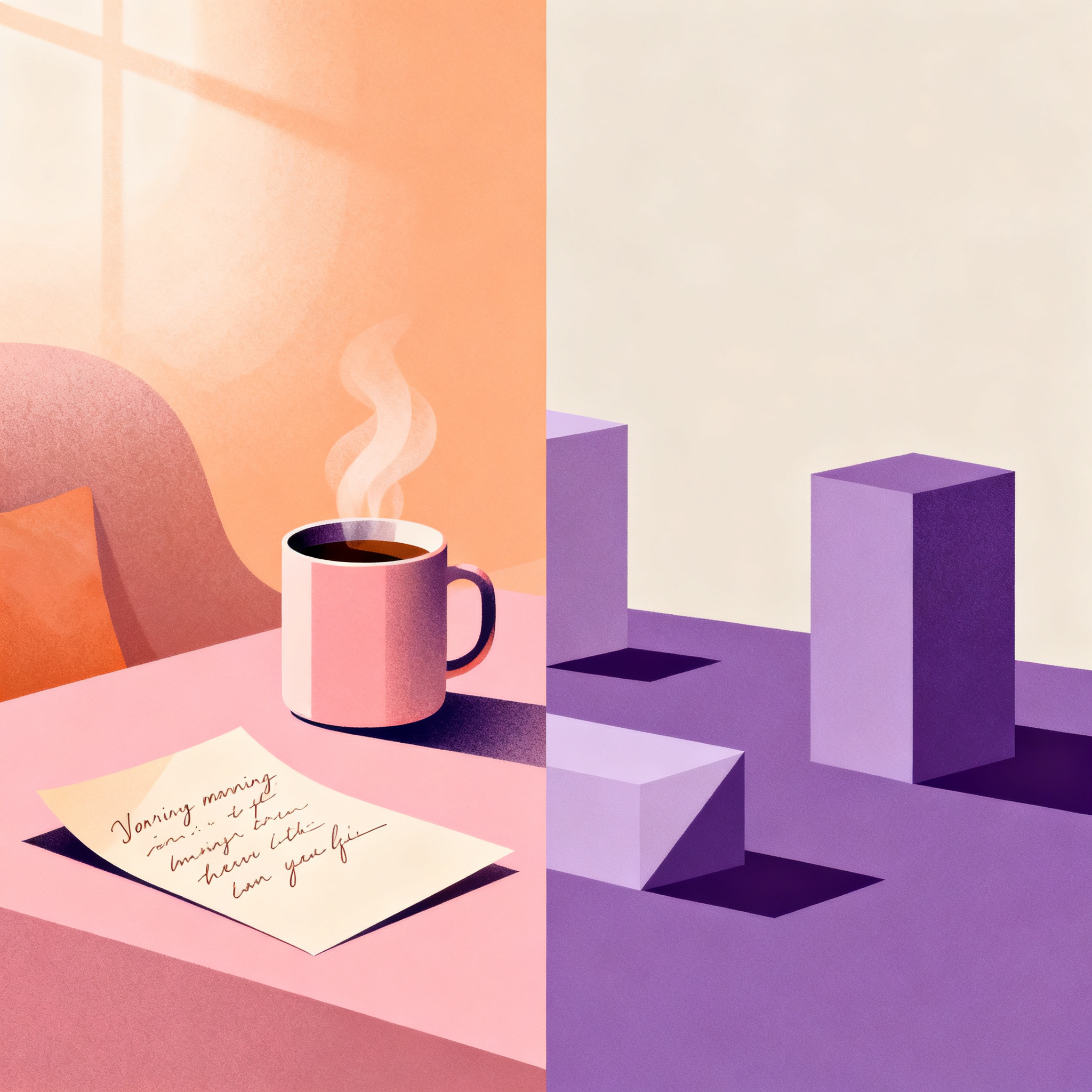Warm morning tone versus obligatory check-in