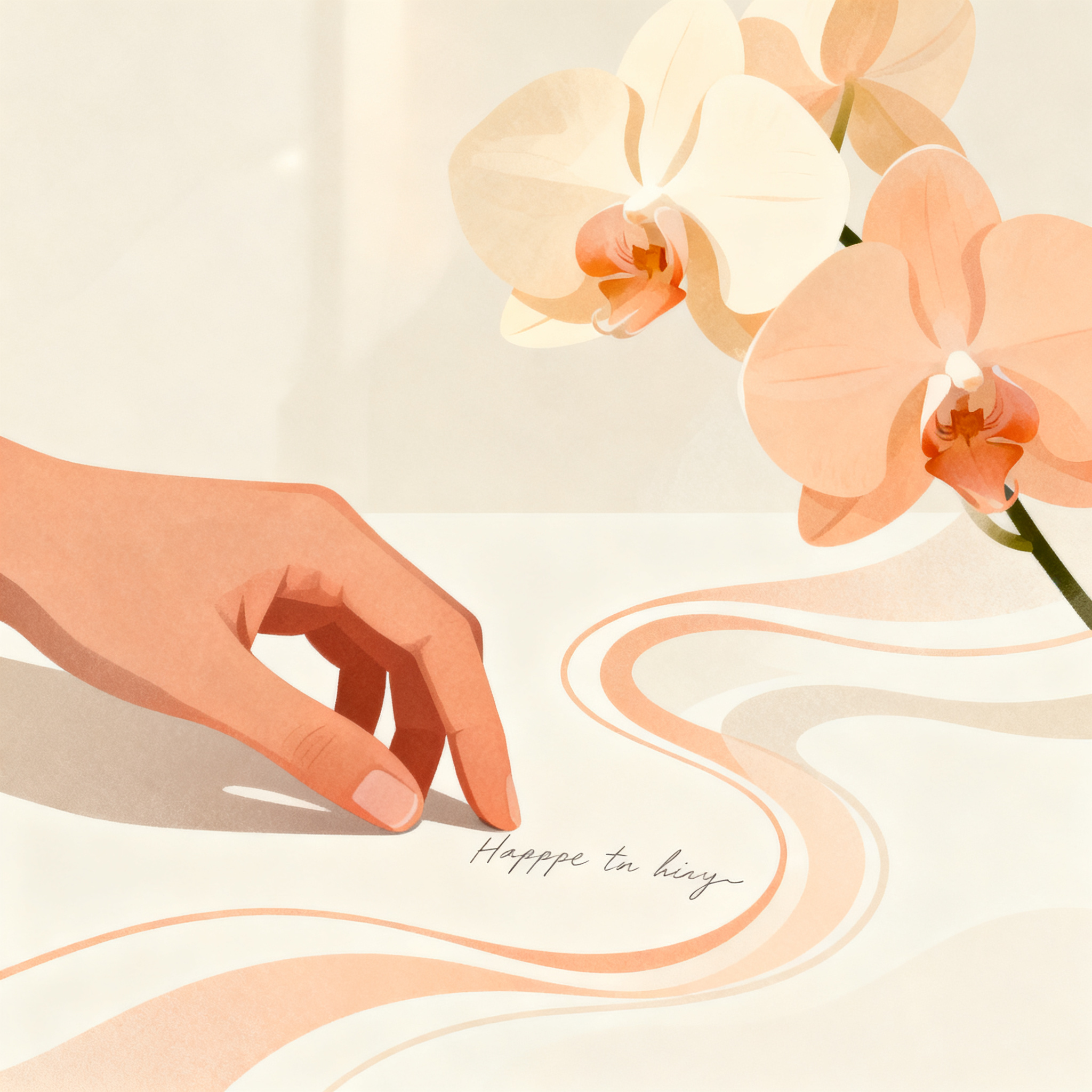 Hand adding a personal note beneath a short quote