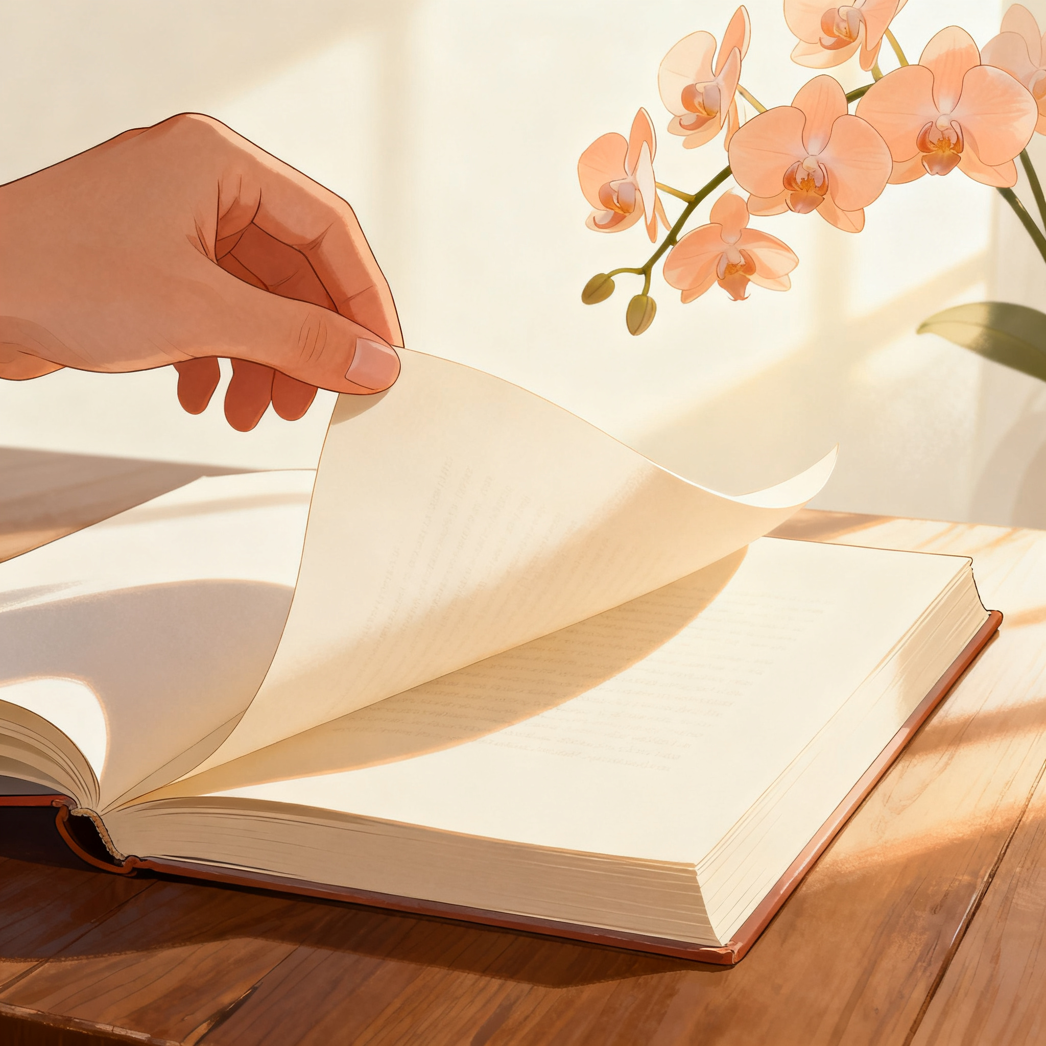 Person turning a page toward a clearer calmer chapter