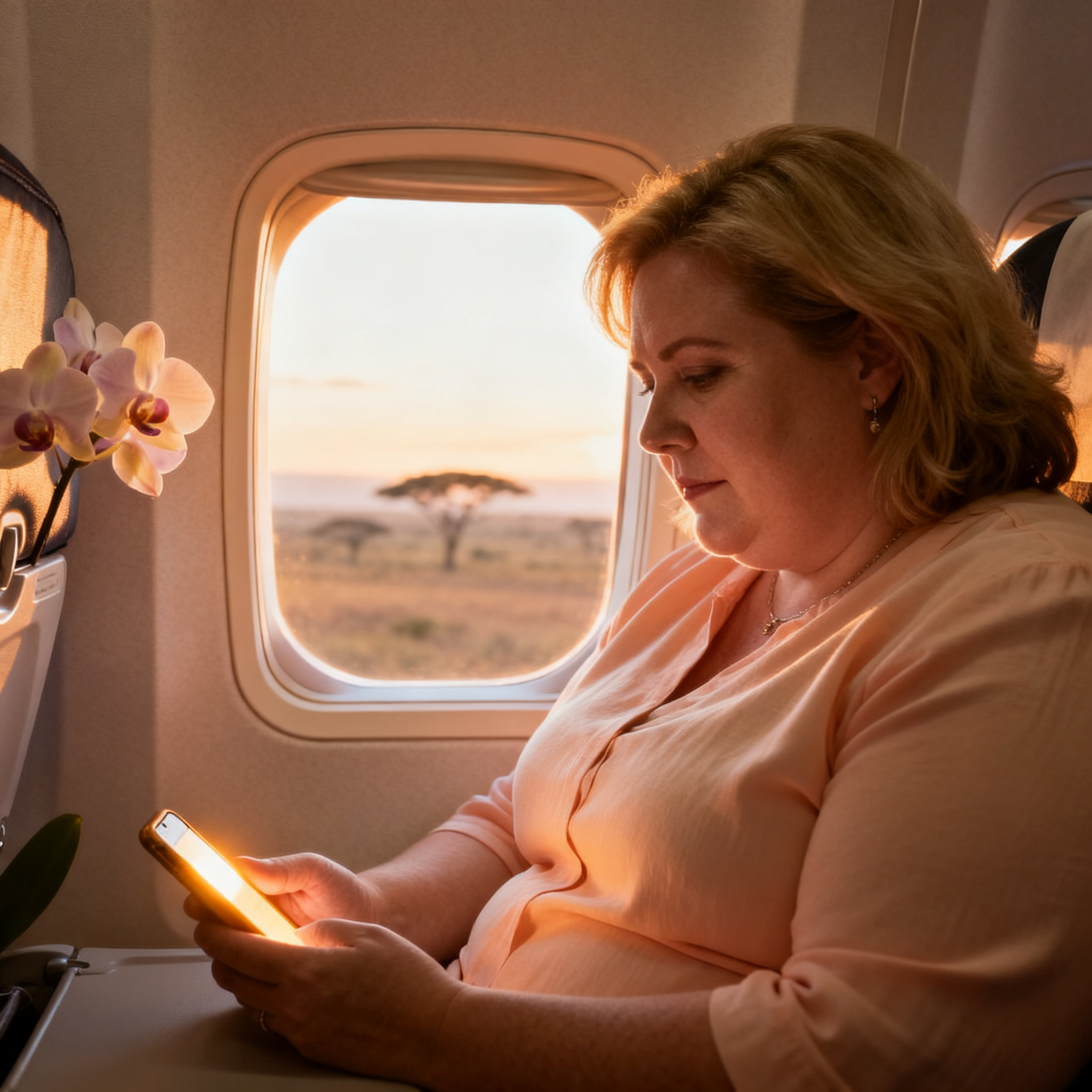 Plus-size white woman departing Kenya, bittersweet phone message at the airport