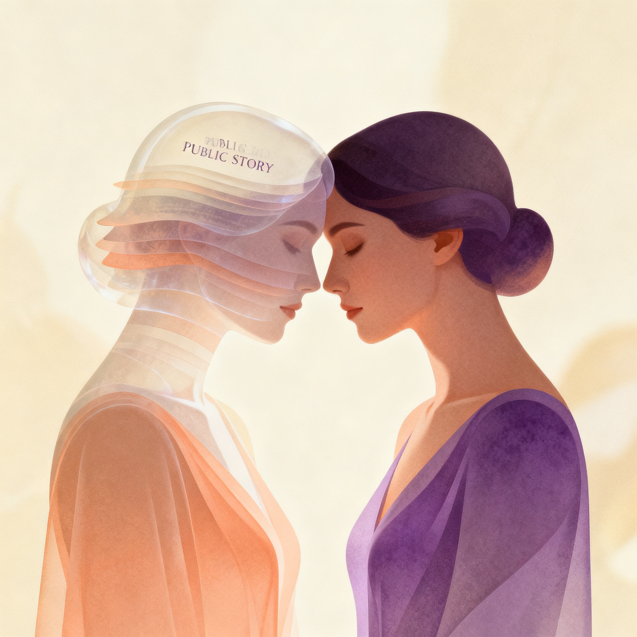Two people navigating a public story that becomes private truth